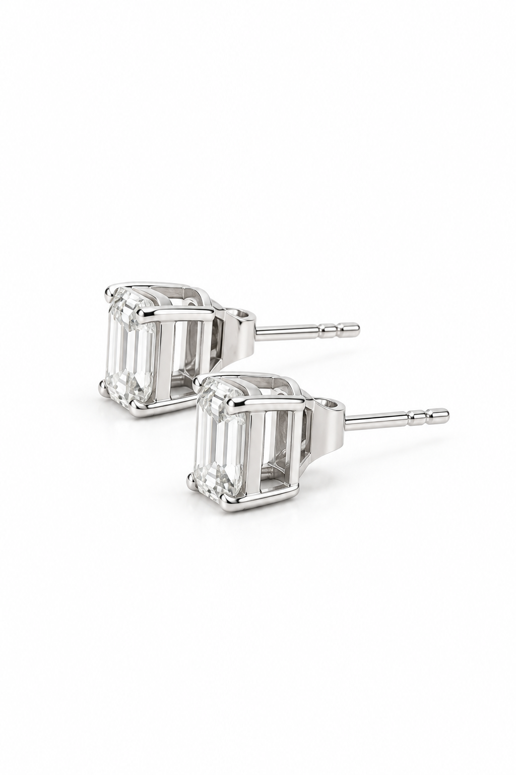 Mini Emerald Cut Studs